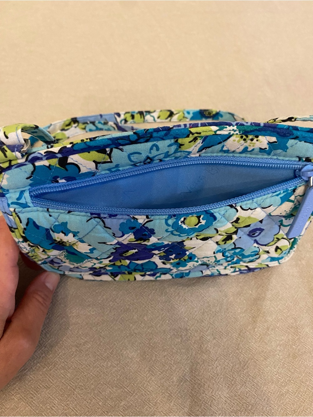 Vera Bradley Quilted Floral Crossbody Bag - Blue Multi - Picture 3 of 10